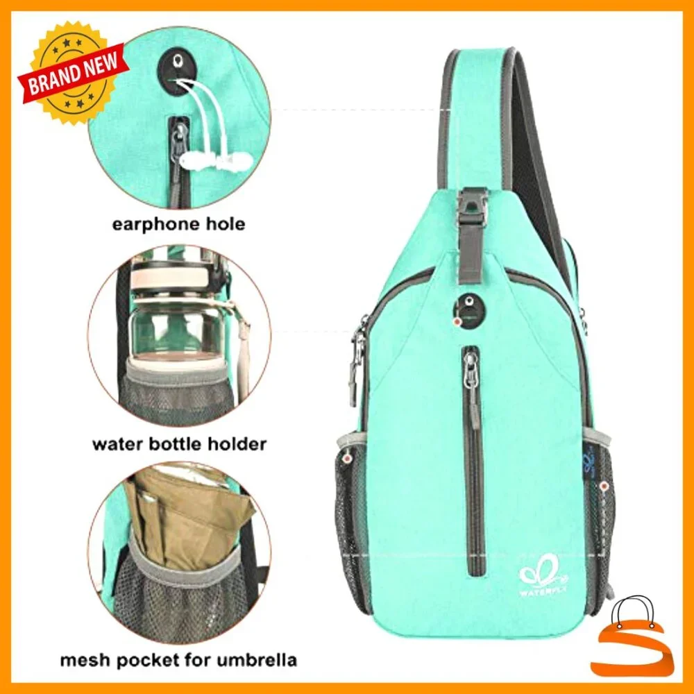 Crossbody Sling Backpack Daypack 6L Water Resistant Polyester Travel Hiking - Picture 3 of 6